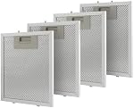 4-Pack Range Hood Grease Filter Compatible with Whirlpool Jenn-Air KitchenAid, 8.75 x 7.5 Inch 5-Layer Aluminum Mesh Replacement Filter, Replaces W10727013 W10915369 4455083 AP6037197 PS11769929