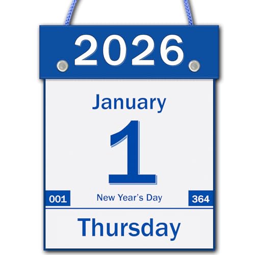 2026 Daily Wall Calendar, Page per Day with Large Print Dates, 365 Day Tear off Wall Calendar for Seniors Gift Home Office School Dorms, 8.5