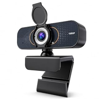 weishin 1080P Webcam with Microphone and Privacy Cover Plug&Play
