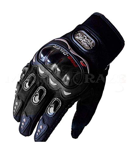 Probiker Protective Full Finger Gloves Anti-Skid Surface Breathable Bike Riding Glove for Motorcycle, Cycling, Climbing Mountaineering and Hiking (Black, M)