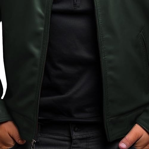 Mens Stand Up Punk Leather Jacket Moto Coat Men For Bikers Leather Biker Blazer Cafe Racer Style Pu Jackets4