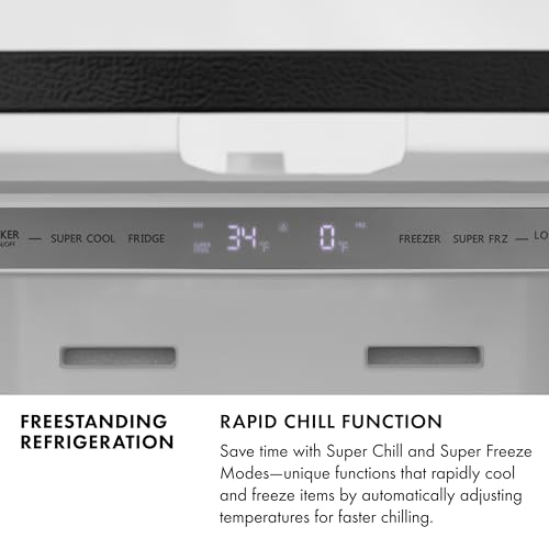 Z Line Kitchen and Bath ZLINE 36 in. 28.9 cu. ft. Standard-Depth French Door External Water Dispenser Refrigerator with Dual Ice Maker in Fingerprint-Resistant Black Stainless Steel (RSM-W-36-BS) - Image 7