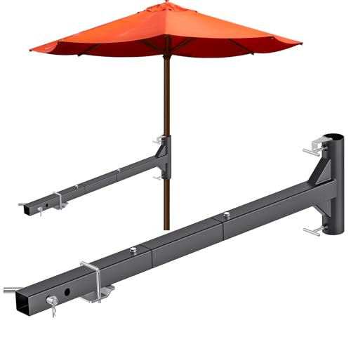 Dolibest 40 Hitch Mount Umbrella Holder Portable Hitch Umbrella Holder Rust-Proof Outdoor Umbrella Stand for Road Trips Tailgating Beach & Camping - Fits 1 to 2 Poles Easy to Assemblem -Black