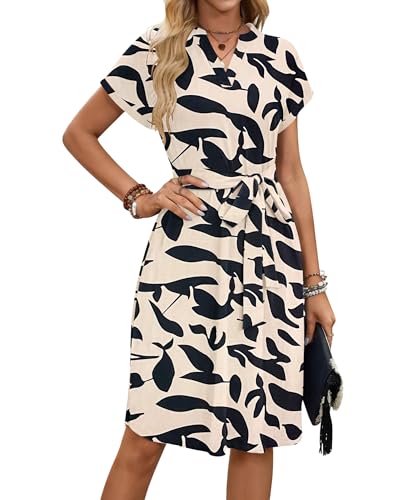 Robe d'été élégante avec poches coupe fluide ajustée pour valoriser la taille