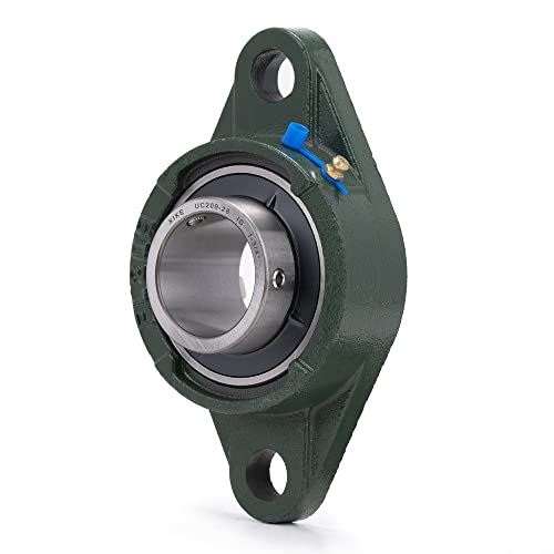 Image of XIKE 2 Pcs UCFL209-28 Bore 1-3 /4 inch Pillow Block Flange Mounted Ball Bearings.