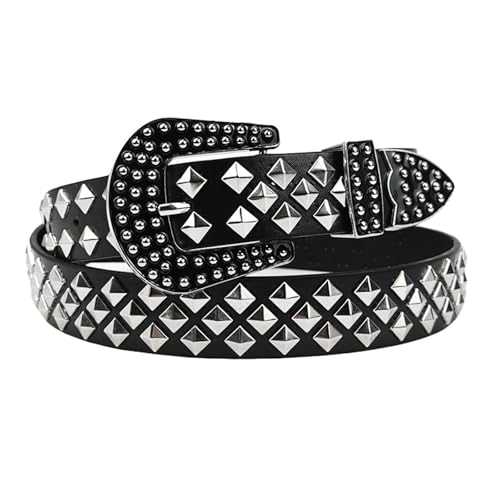 Multiuse Punk Rock Rivet Studded Belt With Adjustable Size Wide Belt Great For Music Event And Casual Hiphop Dressingup3