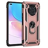 yanzi compatibile con huawei nova 8i/honor 50lite telefono cover(2020)+9h vetro temperato[militare antiurto]-[supporto] bumper robusta tpu silicone protezione custodia per nova 8i-oro rosa