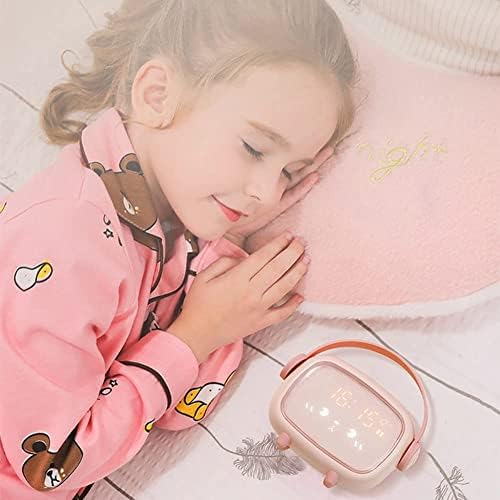 VABOO Kids Alarm Clock,LED Digital Alarm Clock,Wake Up Light & Night Light,Children's Sleep Trainer Clock,2 Alarms/Snooze/Voice Control, Cute Bedside Lamp,Alarm Clock for Girls Boys Bedroom