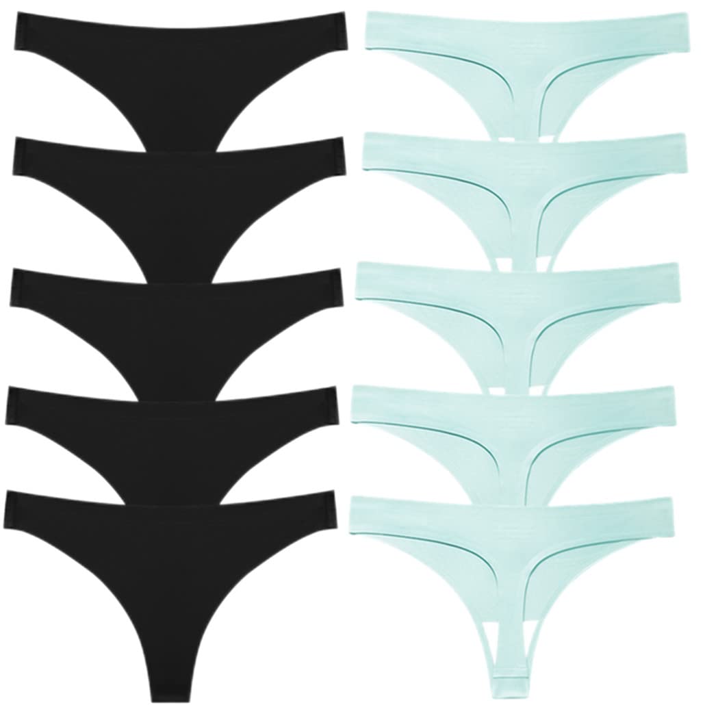 keusyoi Tangas de satén de seda para mujer, ropa interior sin costuras, sexy, tangas