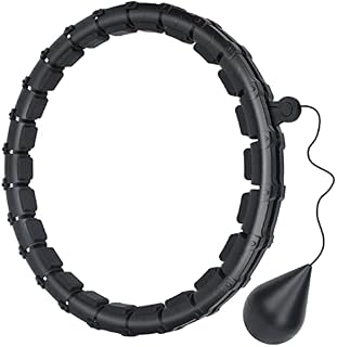 Weighted Hula-Hoops,Smart Hula Ring Hoops for Adult Exercise,24 Detachable Fitness Circle with 360 Degree Auto-Spinning Ball Gymnastics, Massage for Weight Loss
