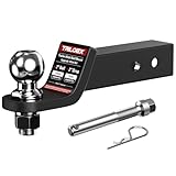 Trailer Hitch Ball Mount with 2-Inch Ball, Fits 2-in Receiver, 7,500 lbs, 2