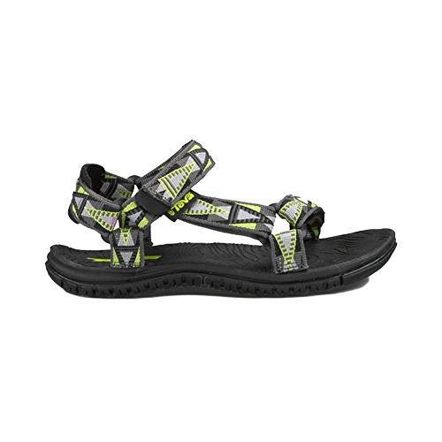 Teva Hurricane 3 Sport Sandal (Toddler/Little Kid/Big Kid), Mosaic/Grey/Lime-T, 4 M US Big Kid