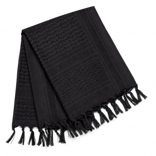 Image of Cotton Shemagh Keffiyeh Scarf - Lightweight Tactical Desert Head Neck Wrap, Sun Protection Outdoor Scarf for Summer Hiking