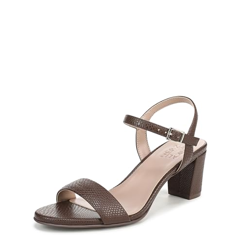 Naturalizer Women's Bristol Heeled Sandal Brown Snake Faux Leather 10 W