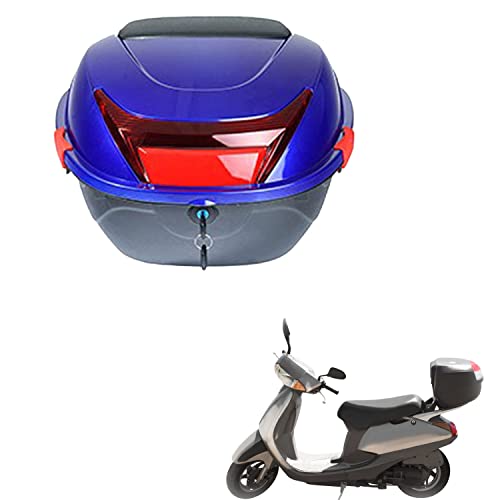 Wnanch Daily Tail Box Motorcycle Trunk Luggage Top Box For Scooter/Motorcycle/Moped Back Top Case ABS Hard Shell 28L(Blue)