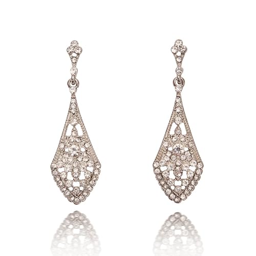 Lovett & Co Boucles d'oreilles pendantes en cristal Art déco, Cristal