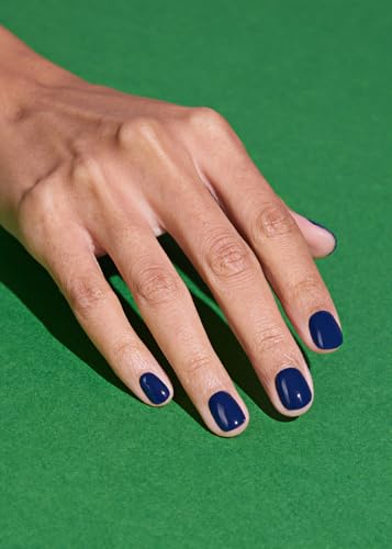 Image of ohora Semi Cured Gel Nail Strips (N Royal Navy) - Blue, Solid, Works with Any UV /LED Lamps, Salon-Quality, Long Lasting, Easy to Apply & Remove - Includes 2 Prep Pads, Nail File & Wooden Stick