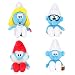Smurfs Smurfette Hefty Papa Brainy Set, Stuffed Animals Plush Toy Bag Charm Gift for Kids Backpack Clip 8", Set of 4