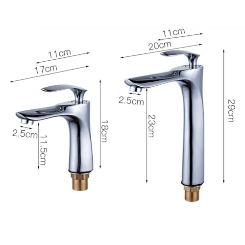 Robinet de salle de bain de style haut chromé eau chaude