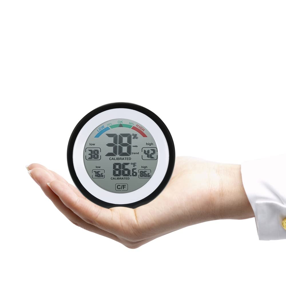 Termometro digitale Igrometro Misuratore di umidità della temperatura Valore massimo minimo Visualizzazione della tendenza Misuratore di umidità della temperatura