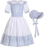 SIZGAROOT Pioneer Girl Costume Colonial Costume Girls Prairie Dress (10-12 Years)
