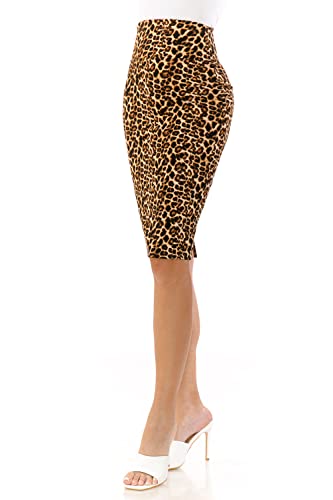 Women's Premium High Waist Nylon Ponte Stretch Office Pencil Skirt4