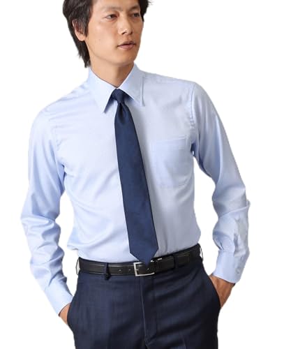 [タケオキクチ] Made in JAPAN 市松紋 ドレスシャツ ブルー（091） 02（M）