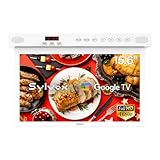 SYLVOX TV de Cocina Plegable 15.6", Dormitorio(Blanco)