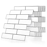  PandaHall 12 paneles de pared de PVC con patrón de ladrillo grueso en 3D para decoración de escaleras, 30 x 30 cm, cuadrados