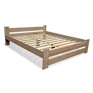 Best For You Massief houten bed, tweepersoonsbed, futonbed, massief hout, natuurlijk seniorenbed, verhoogd bed van 100% natuurlijk hout met hoofdeinde en lattenbodem, vele maten (180x200cm)