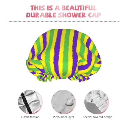Bonnet de douche réutilisable et imperméable double couche spécial cheveux longs - 6
