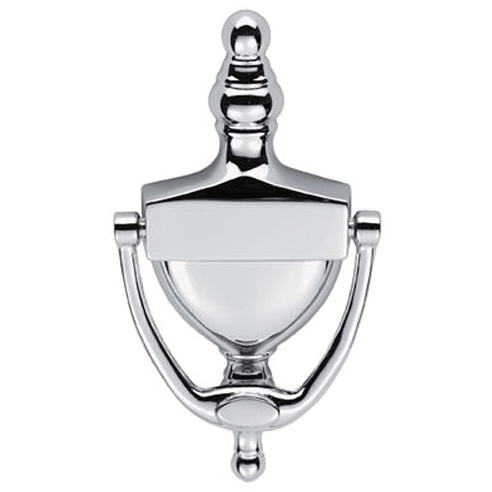 Large Urn Shaped Front Door Knocker - 97mm Fixing Centres - Polished Chrome | External Door Knocker - Front Door Furniture - Ornate Porch Heavy Knocker