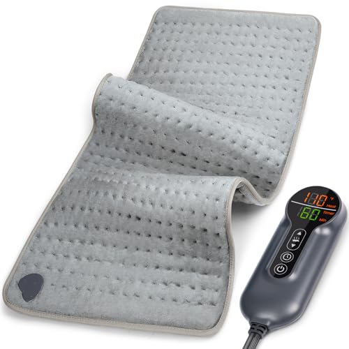 Image of Heating Pad - Electric Heating Pad for Back Pain and Cramps Relief, Moist Heat Pad for Shoulder, Knee, Neck, 6 Heat Settings & Auto Shut Off and Machine Washable, 24 inch x 12 inch