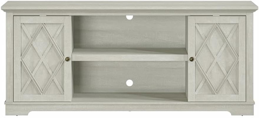 70" Farmhouse TV Stand Console for TVs up to 75 inch -Saw Cut Off White
