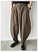 OYOANGLE Men's Pleated Mid-Rise Elastic Tapered Pants Loose Fit Casual Dress Pants with Pockets Light Brown Small