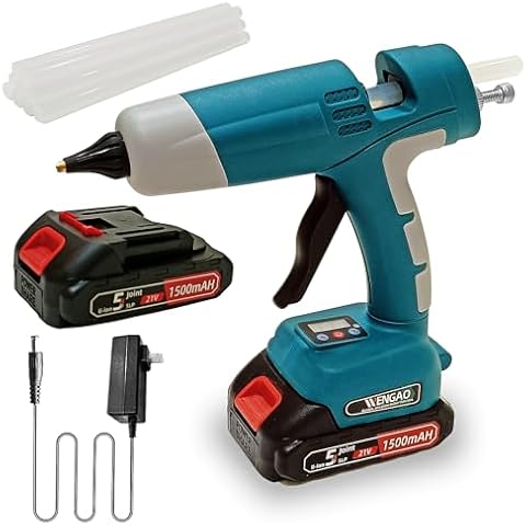 ZRWD 100W Cordless Hot Glue Gun Kit, 21V Battery Powered (Battery Included), 100°C-240°C AdjustableTemperature Glue Gun with LCD Digital Display with 10Pcs 11mm Glue Sticks for Craft & DIY Cover