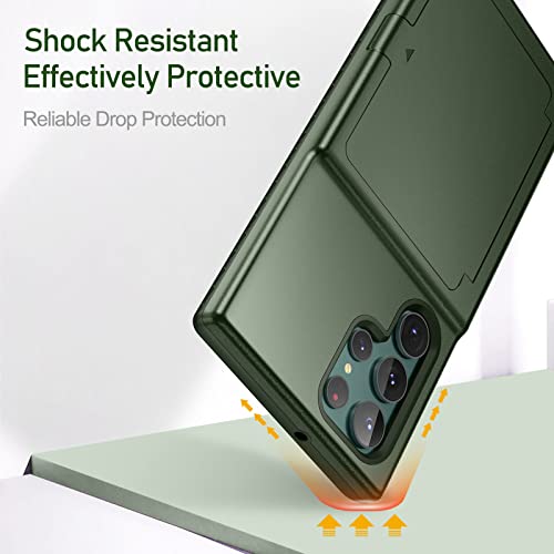 WeLoveCase for Samsung Galaxy S22 Ultra Wallet Case with Credit Card Holder & Hidden Mirror, All-Round Protection Shockproof Phone Cover Designed for Samsung Galaxy S22 Ultra, 6.8 Inch Green by WeLoveCase - Used condition - Image 7