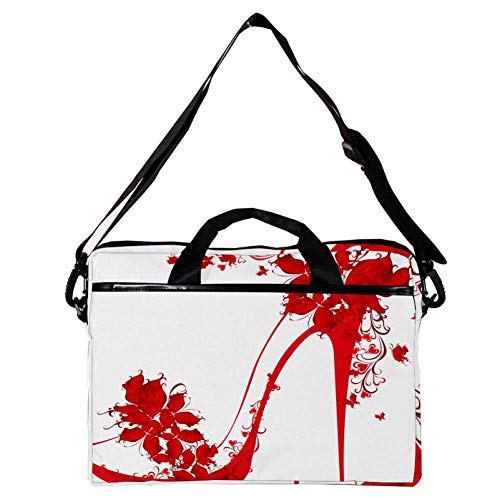 Bandolera para portátil 14 15 pulgadas estampado floral rojo llamativo 2