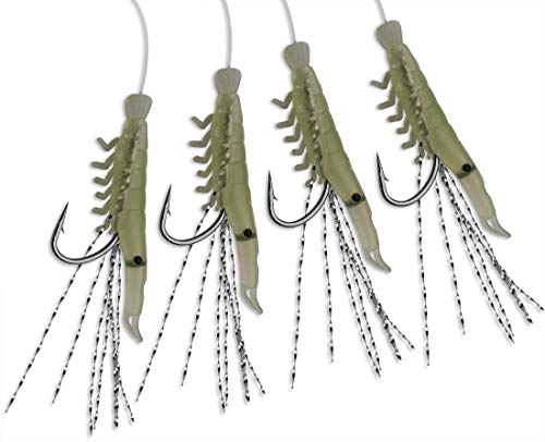 Storfisk fishing & more Sistema de señuelos de caballa, con 4 señuelos artificiales en aspecto de shrimps, color: luminosos