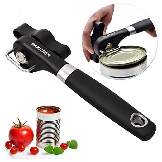 PAKITNER- Safe Cut Can Opener, Smooth Edge Can Opener - Can Opener handheld, Manual Can Opener, Ergonomic Smooth Edge, Food Grade Stainless Steel Cutting Can Opener for Kitchen & Restaurant