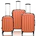 Goplus 3 Pcs Luggage Set Hardside Travel Rolling Suitcase ABS Globalway (Orange)