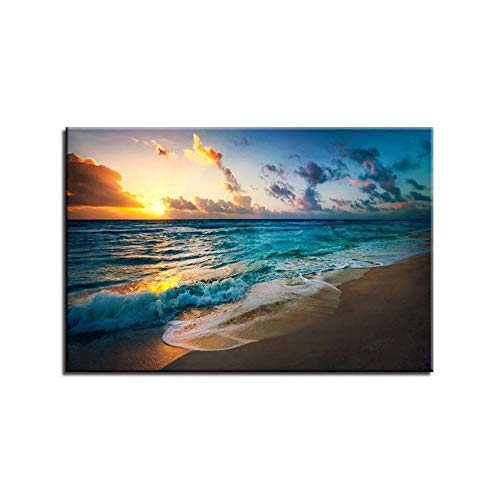 Tableau plage coucher de soleil pour salon et chambre 40x65 cm - 5