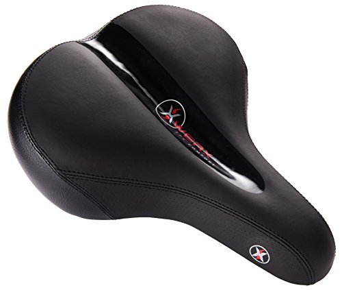 XWERX Memory Foam Elastomer Coil Spring Suspension Bike Bicycle Seat Most Comfortable Reflective Ultra Soft Design Saddle with Mounting Clamp Adapter