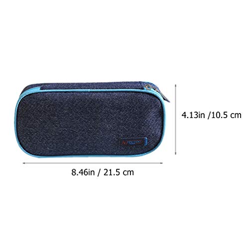 STOBOK Bolsa para LÃ¡pis Denim Estojo para Caneta de Lona Recipiente de Armazenamento de LÃ¡pis Esto