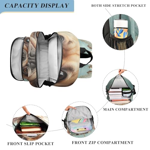 ALAZA French Bulldog Dog Cute Dog Dressed Up School Backpacks Reflective Safety Backpack4