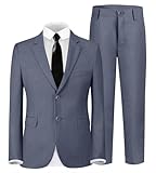 Suit for Boys Ring Bearer Outfit Boys Formal 4 Pieces Set Boy Suits Deep Grey Suit Size 10