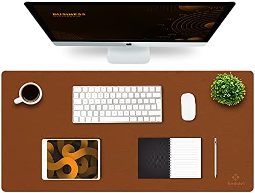 Knodel Desk Pad, Office Desk Mat, 43cm x 90cm PU Leather Desk Blotter, Laptop Desk Mat, Waterproof Desk Writing Pad for Office and Home, Dual-Sided (Green)