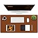 Produktbild Knodel Tischunterlage, Schreibtischunterlage, 90 x 43cm PVC Tischunterlage, Laptop Tischunterlage, wasserdichte Schreibunterlage für Büro- oder Heimbereich, doppelseitig (Braun / Grau)