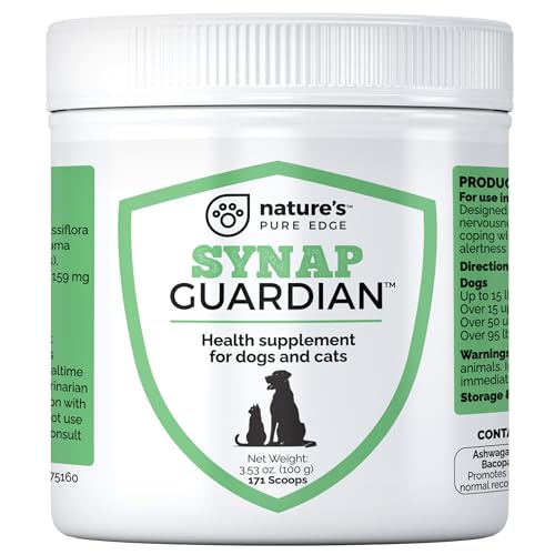 Synap Guardian -Formerly Seizure Guardian. Nervous System Support & Calming Care for Dogs Relaxation Aid from a U.S.A. Company with Ashwagandha Chamomile Valerian & More 100 g