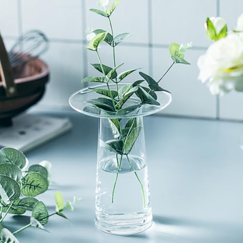 Vase décoratif en verre transparent pour composition de fleur salon